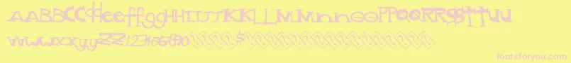 Madstyle-fontti – vaaleanpunaiset fontit keltaisella taustalla
