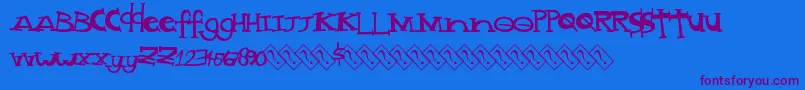 Madstyle Font – Purple Fonts on Blue Background