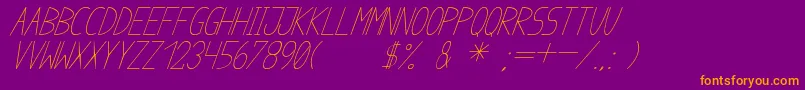 AnomeIbulCursive Font – Orange Fonts on Purple Background