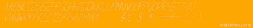 AnomeIbulCursive-Schriftart – Rosa Schriften auf orangefarbenem Hintergrund