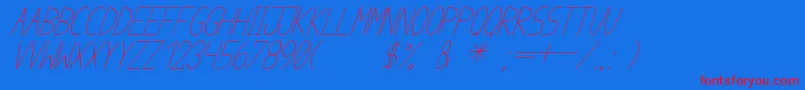 AnomeIbulCursive Font – Red Fonts on Blue Background