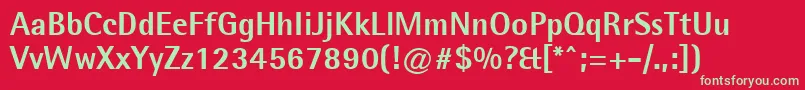 Agfarotissemisansextrabold Font – Green Fonts on Red Background