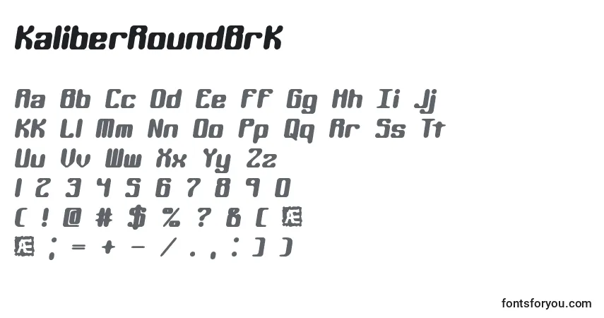 A fonte KaliberRoundBrk – alfabeto, números, caracteres especiais