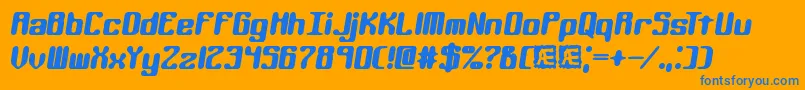 KaliberRoundBrk Font – Blue Fonts on Orange Background