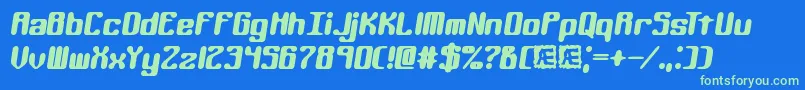 KaliberRoundBrk Font – Green Fonts on Blue Background