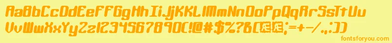 KaliberRoundBrk Font – Orange Fonts on Yellow Background