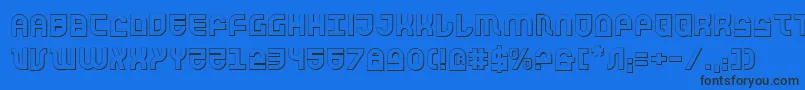 Trek Trooper 3D Font – Black Fonts on Blue Background