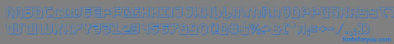 Trek Trooper 3D-Schriftart – Blaue Schriften auf grauem Hintergrund