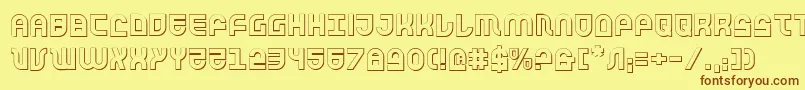 Trek Trooper 3D Font – Brown Fonts on Yellow Background