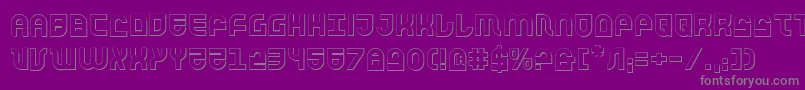 Trek Trooper 3D-Schriftart – Graue Schriften auf violettem Hintergrund