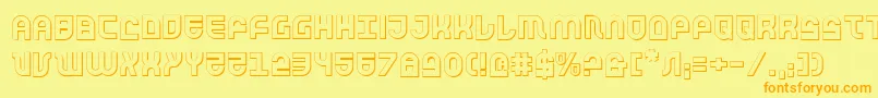 Trek Trooper 3D Font – Orange Fonts on Yellow Background