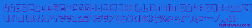 Trek Trooper 3D-Schriftart – Violette Schriften auf blauem Hintergrund