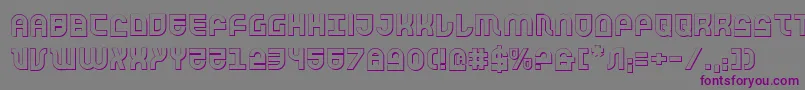 Trek Trooper 3D Font – Purple Fonts on Gray Background