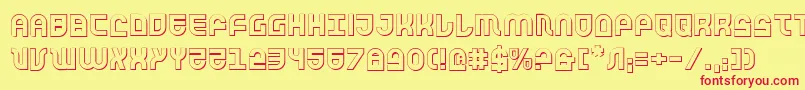 Trek Trooper 3D Font – Red Fonts on Yellow Background