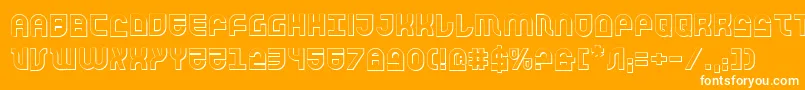 Trek Trooper 3D-Schriftart – Weiße Schriften auf orangefarbenem Hintergrund