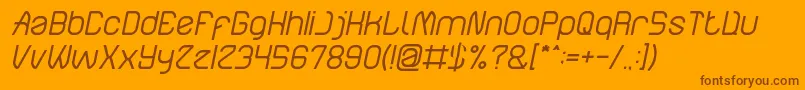 フォントElectroStaticRainItalic – オレンジの背景に茶色のフォント