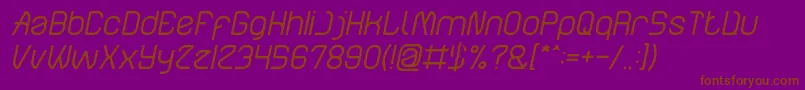 ElectroStaticRainItalic-Schriftart – Braune Schriften auf violettem Hintergrund