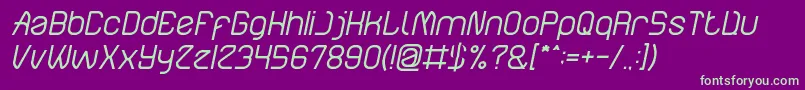 ElectroStaticRainItalic-fontti – vihreät fontit violetilla taustalla