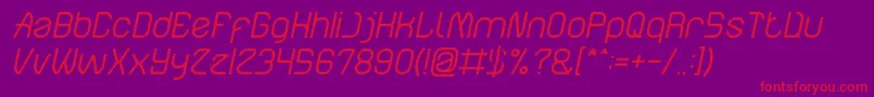 ElectroStaticRainItalic Font – Red Fonts on Purple Background