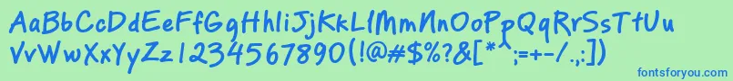 PfreminderproBold Font – Blue Fonts on Green Background