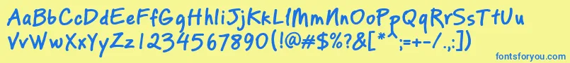 PfreminderproBold Font – Blue Fonts on Yellow Background