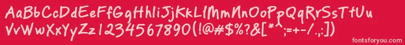 PfreminderproBold Font – Pink Fonts on Red Background