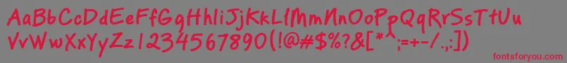 フォントPfreminderproBold – 赤い文字の灰色の背景
