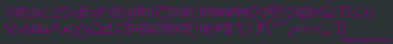 Czcionka HandzpydDemo – fioletowe czcionki na czarnym tle