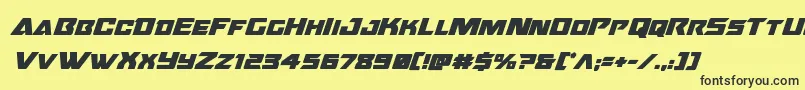 Шрифт Oceanicdriftboldital – чёрные шрифты на жёлтом фоне