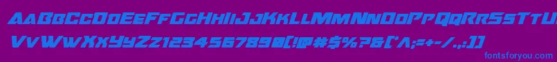 Шрифт Oceanicdriftboldital – синие шрифты на фиолетовом фоне