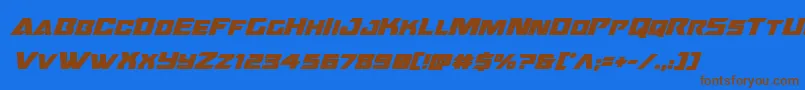 Шрифт Oceanicdriftboldital – коричневые шрифты на синем фоне