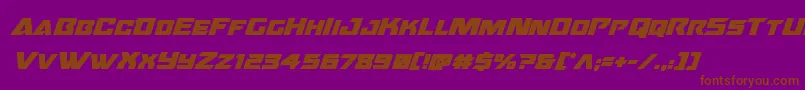 Oceanicdriftboldital-Schriftart – Braune Schriften auf violettem Hintergrund