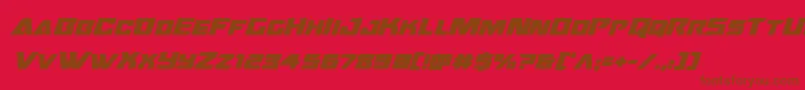 フォントOceanicdriftboldital – 赤い背景に茶色の文字