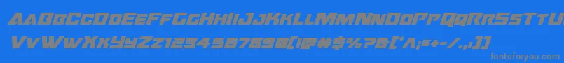 Oceanicdriftboldital Font – Gray Fonts on Blue Background