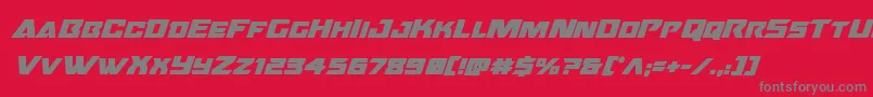 Oceanicdriftboldital Font – Gray Fonts on Red Background