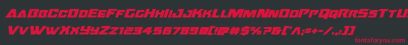 フォントOceanicdriftboldital – 黒い背景に赤い文字