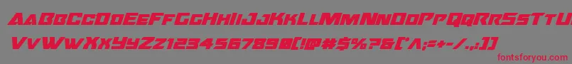 Oceanicdriftboldital Font – Red Fonts on Gray Background