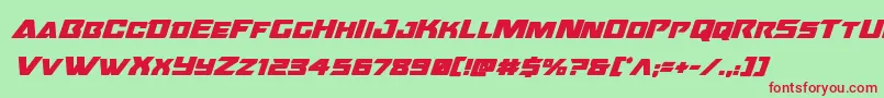 Шрифт Oceanicdriftboldital – красные шрифты на зелёном фоне