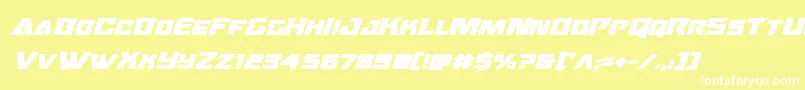 Шрифт Oceanicdriftboldital – белые шрифты на жёлтом фоне