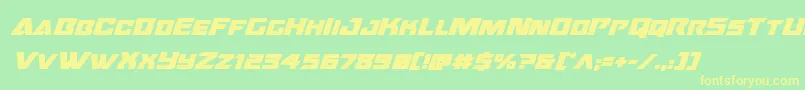 Oceanicdriftboldital Font – Yellow Fonts on Green Background