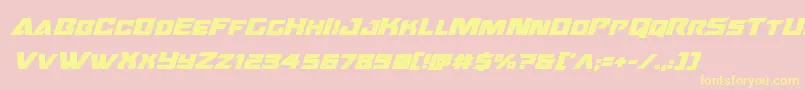 Oceanicdriftboldital-fontti – keltaiset fontit vaaleanpunaisella taustalla