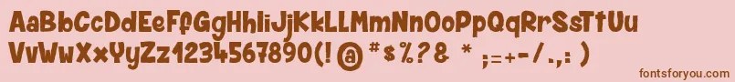 SpiderMonkey-Schriftart – Braune Schriften auf rosa Hintergrund