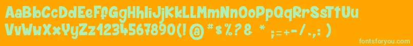 SpiderMonkey Font – Green Fonts on Orange Background