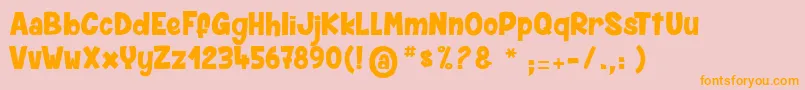 SpiderMonkey-Schriftart – Orangefarbene Schriften auf rosa Hintergrund