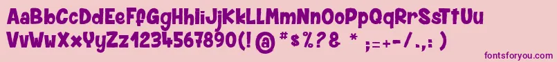 SpiderMonkey-Schriftart – Violette Schriften auf rosa Hintergrund