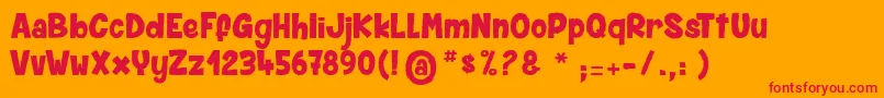 SpiderMonkey Font – Red Fonts on Orange Background