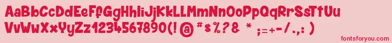 SpiderMonkey Font – Red Fonts on Pink Background