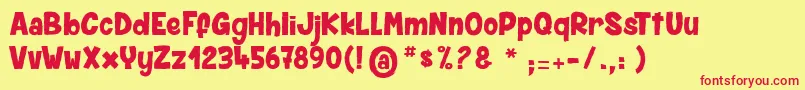 SpiderMonkey Font – Red Fonts on Yellow Background