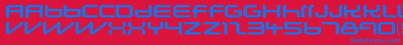 Czcionka LunasolsequenceRegular – niebieskie czcionki na czerwonym tle