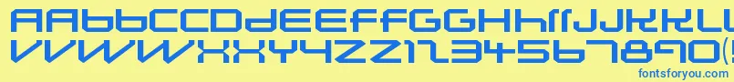 Czcionka LunasolsequenceRegular – niebieskie czcionki na żółtym tle